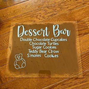 Teddy bear baby shower theme dessert bar sign